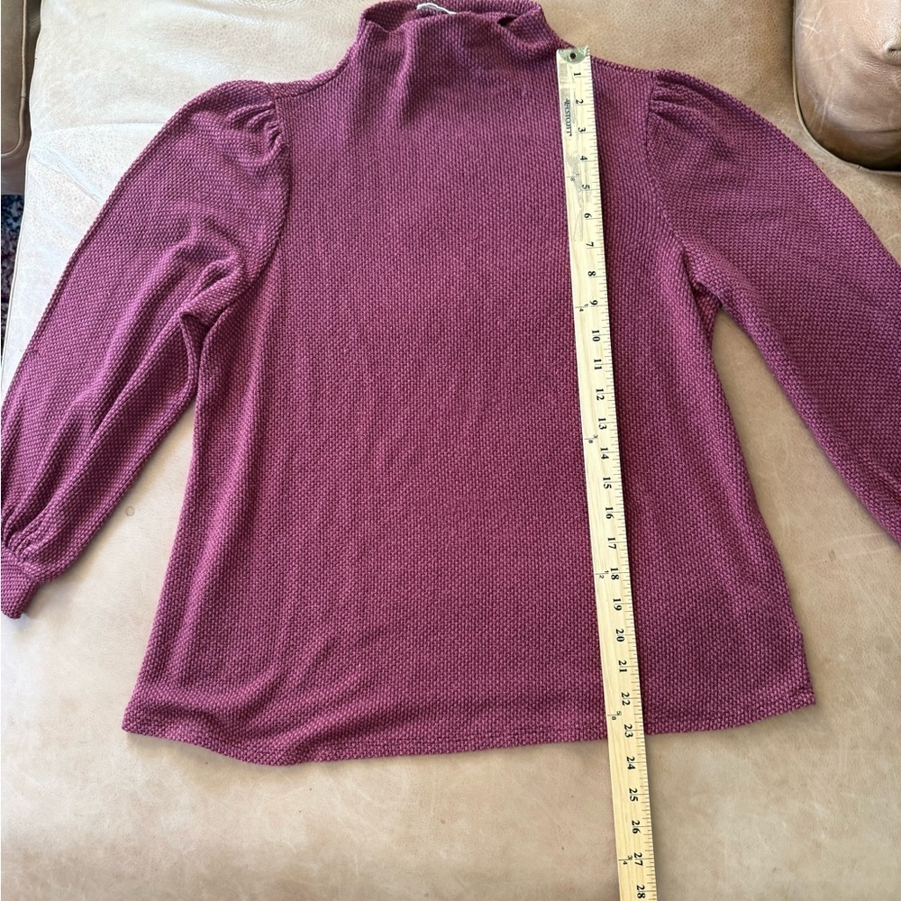 Lush Dark Pink Mockneck Sweater Women’s Size Large - Picture 2 of 6